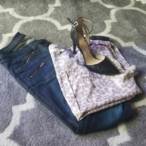 Gray leopard print shirt